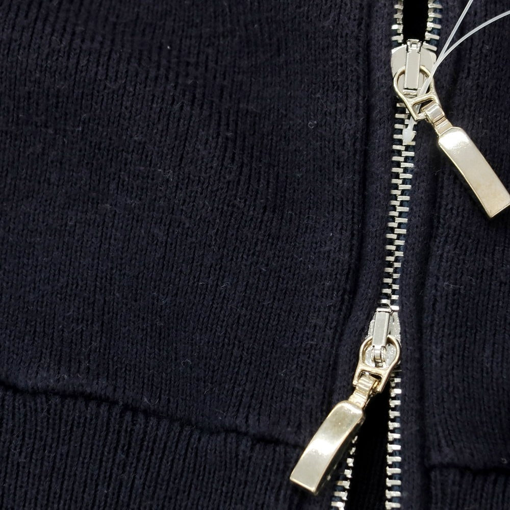 【中古】セッテフィーリ カシミア Settefili Cashmere ハイゲージ コットン ダブルジップ ニット パーカー ネイビー【 44 】【 状態ランクD 】【 メンズ 】