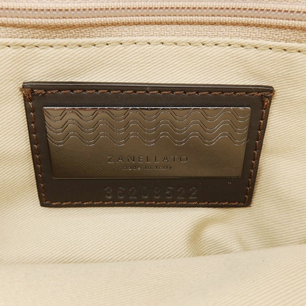 【中古】ザネラート ZANELLATO ナイロン レザー 2Way ショルダーバッグ ネイビーxブラウン【 状態ランクB 】【 メンズ 】
