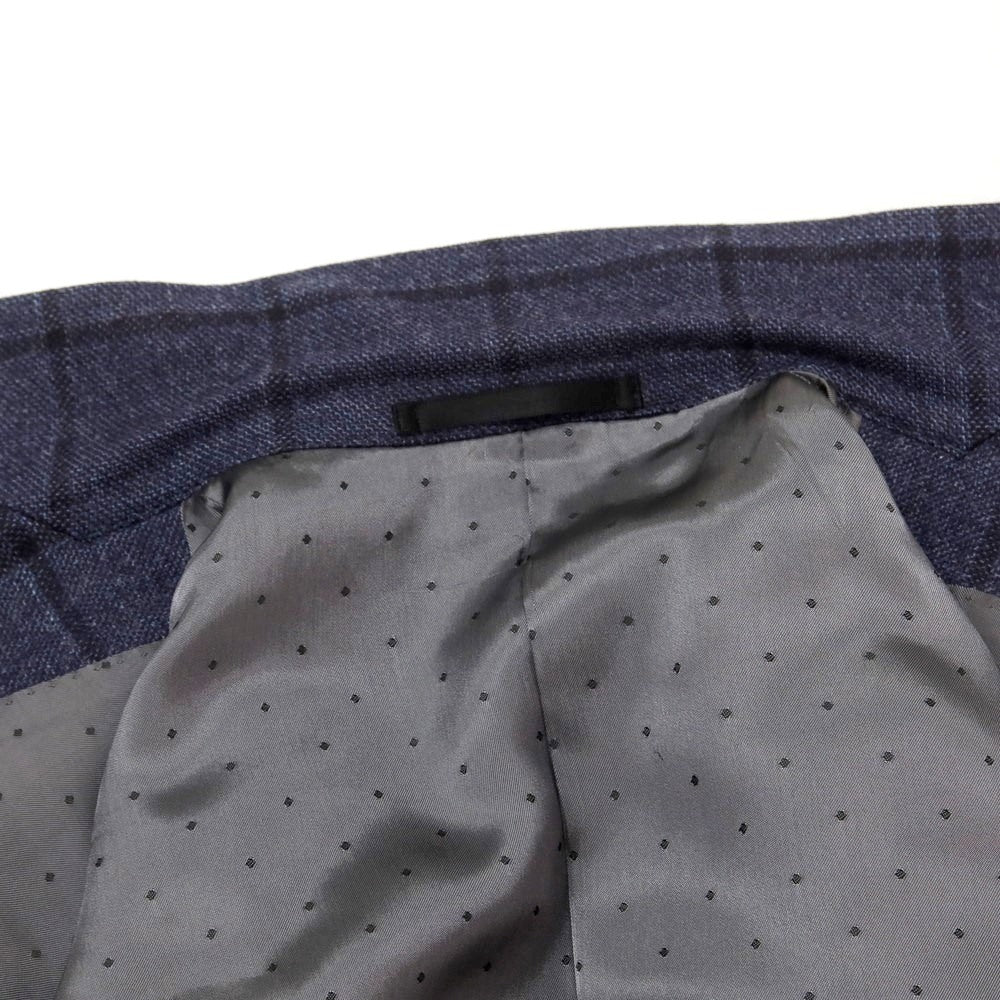 【中古】セビロ アンド コー Sebiro & co ウール チェック 3B テーラードジャケット ネイビー【サイズ48】【NVY】【A/W】【状態ランクC】【メンズ】