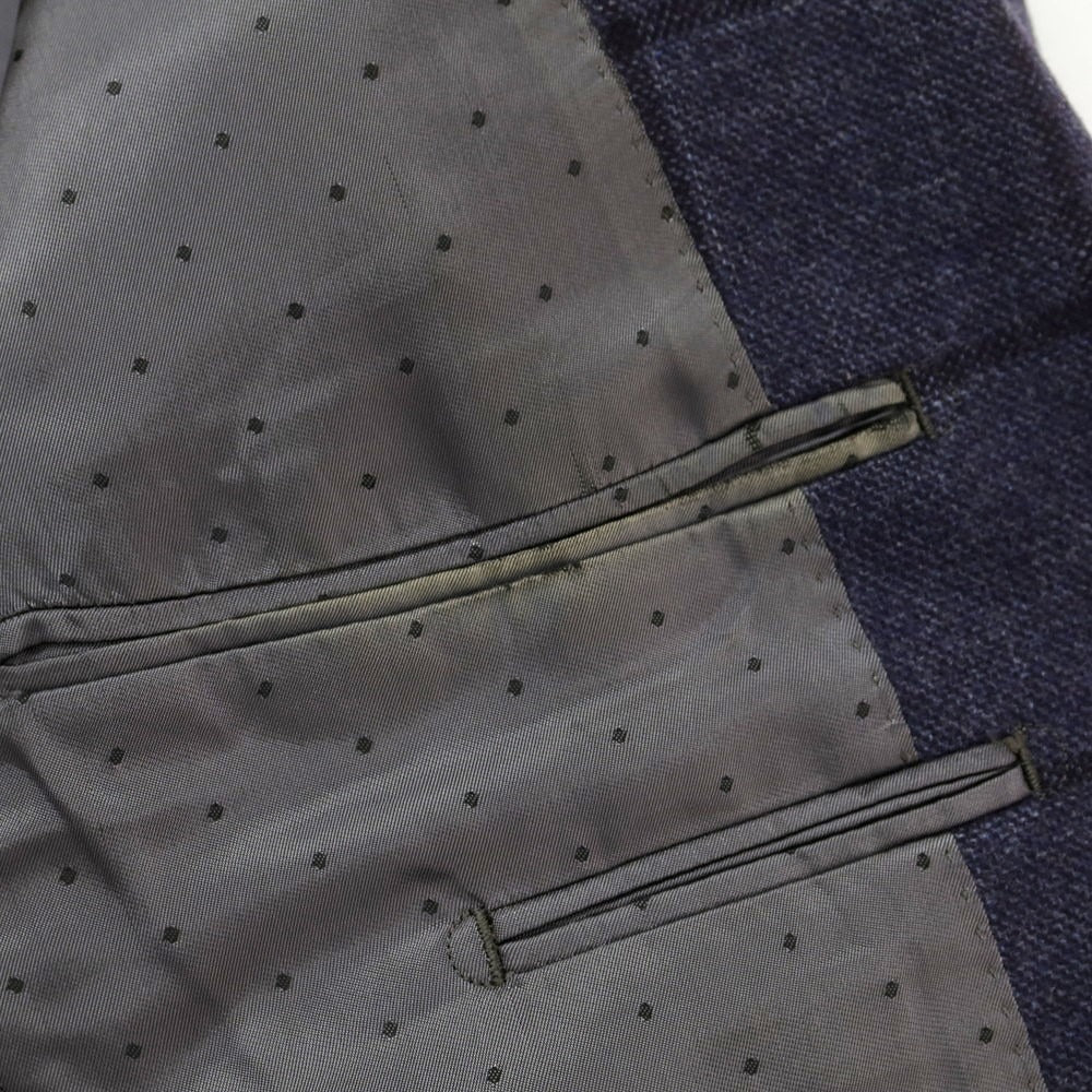 【中古】セビロ アンド コー Sebiro & co ウール チェック 3B テーラードジャケット ネイビー【サイズ48】【NVY】【A/W】【状態ランクC】【メンズ】