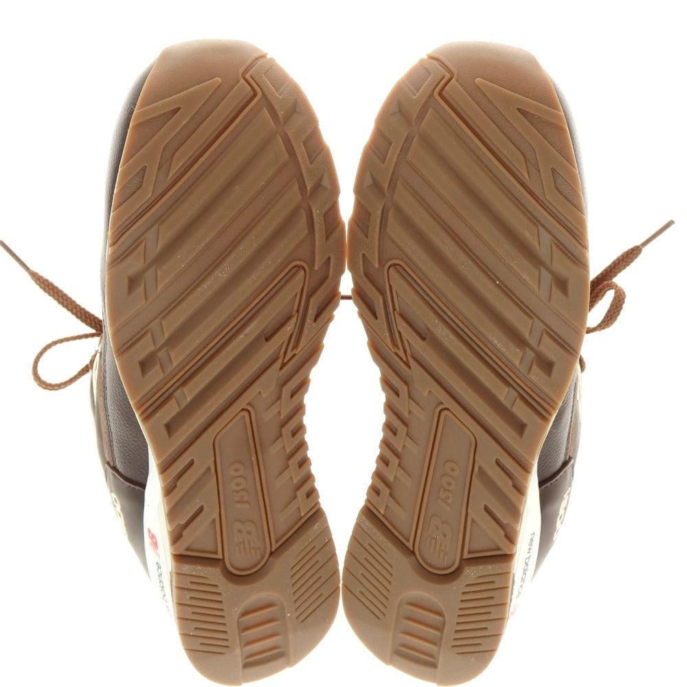 【中古】【未使用】ニューバランス NEW BALANCE 英国製 M1500GNB レザー スニーカー ブラウン系【 25.5cm 】【 状態ランクS 】【 メンズ 】