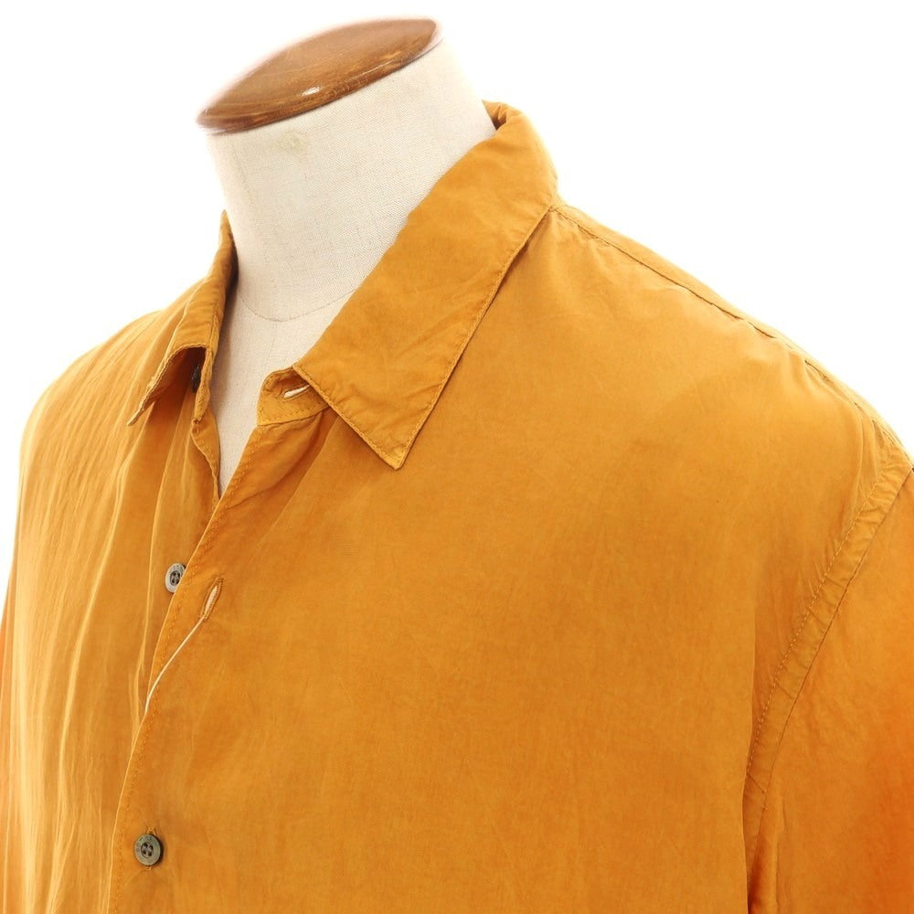 【中古】セモー semoh URBAN RESEARCH別注 キュプラ レギュラーカラー 半袖シャツ マスタード【 2 】【 状態ランクC 】【 メンズ 】