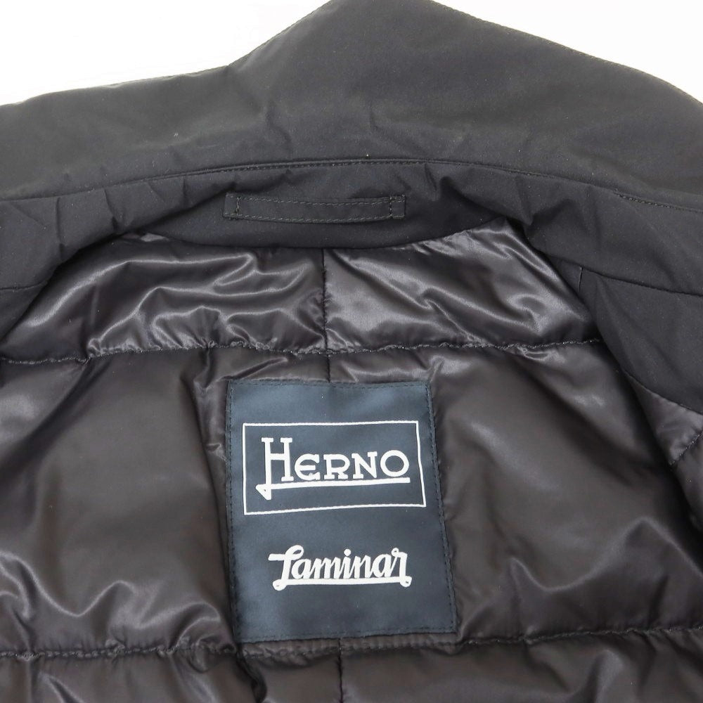 【中古】ヘルノ Herno Laminar GORE-TEX ステンカラー ダウンコート ブラック【 44 】【 状態ランクB 】【 メンズ 】
