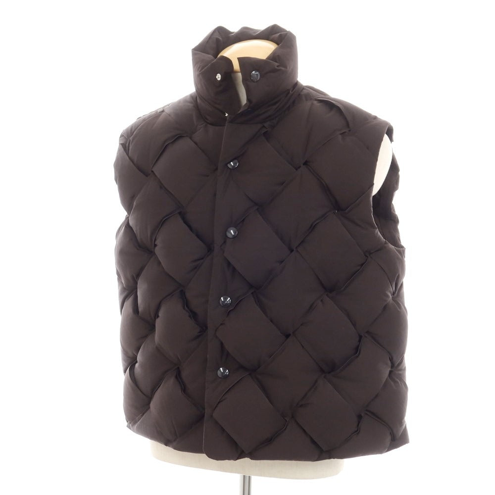 【中古】ボッテガヴェネタ BOTTEGAVENETA ナイロン ダウンベスト ダークブラウン【サイズXS】【BRW】【A/W】【状態ランクA】【メンズ】