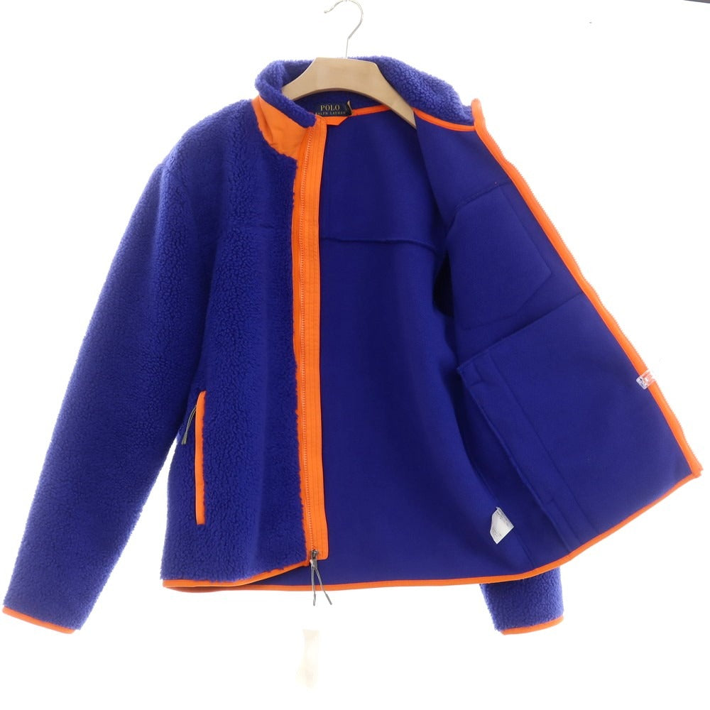 【中古】ポロ ラルフローレン Polo Ralph Lauren ポリエステル ジップアップ フリースジャケット ロイヤルブルーxオレンジ【サイズM】【BLU】【A/W】【状態ランクA】【メンズ】