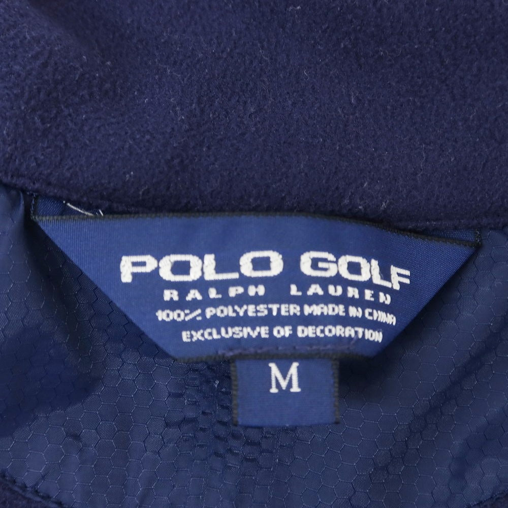 【中古】ポロゴルフ POLO GOLF ポリエステル ジップアップ フリースジャケット ネイビー【サイズM】【NVY】【A/W】【状態ランクB】【メンズ】