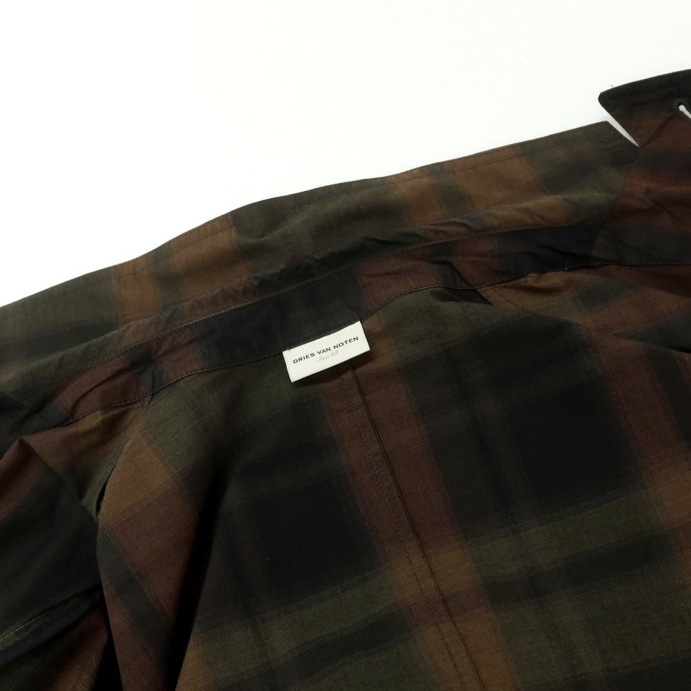 【中古】ドリスヴァンノッテン DRIES VAN NOTEN コットン チェック 2つボタン カジュアルジャケット ブラックxブラウン【 48 】【 状態ランクB 】【 メンズ 】