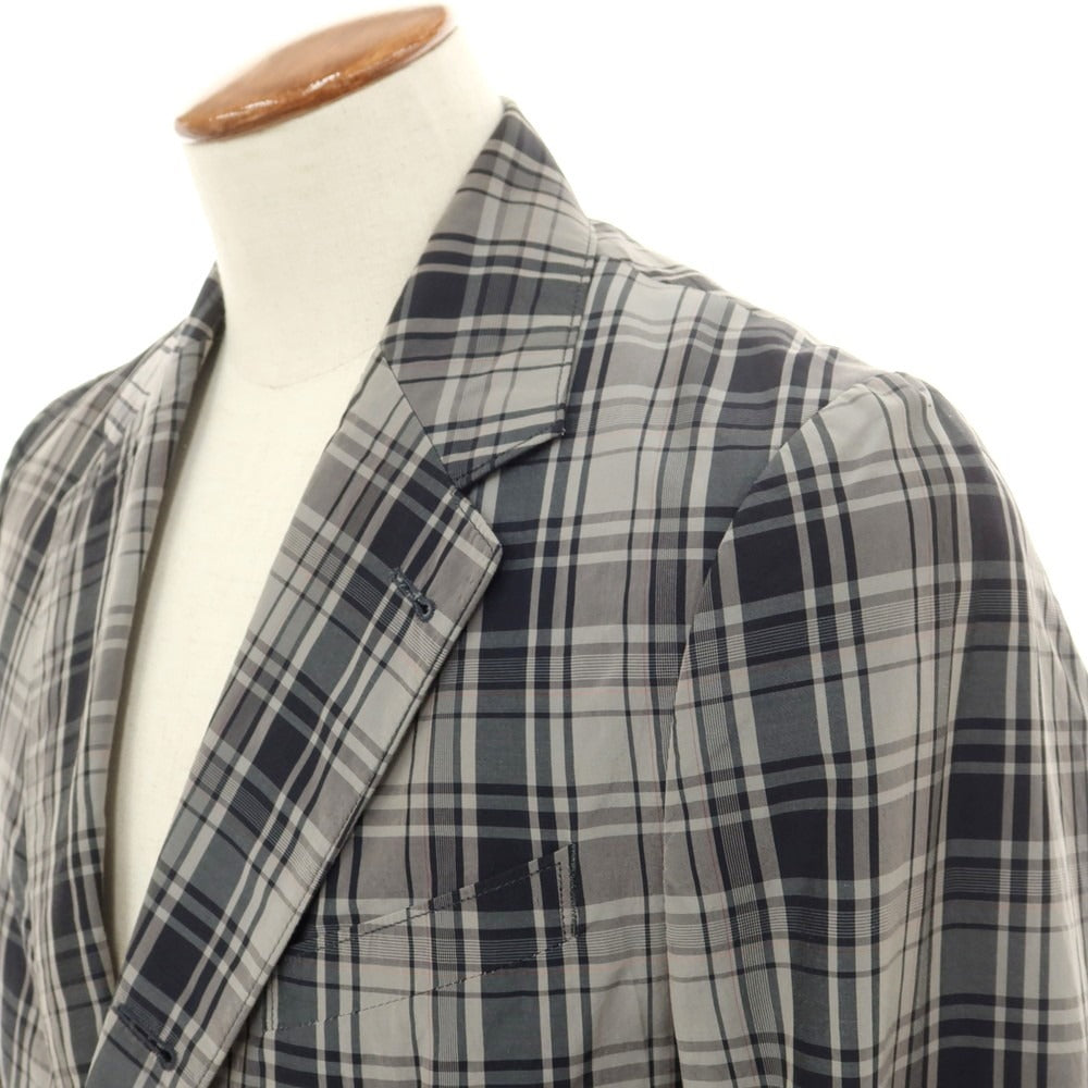 【中古】ドリスヴァンノッテン DRIES VAN NOTEN キュプラコットン チェック カジュアルジャケット グレーxブラック【 46 】【 状態ランクD 】【 メンズ 】