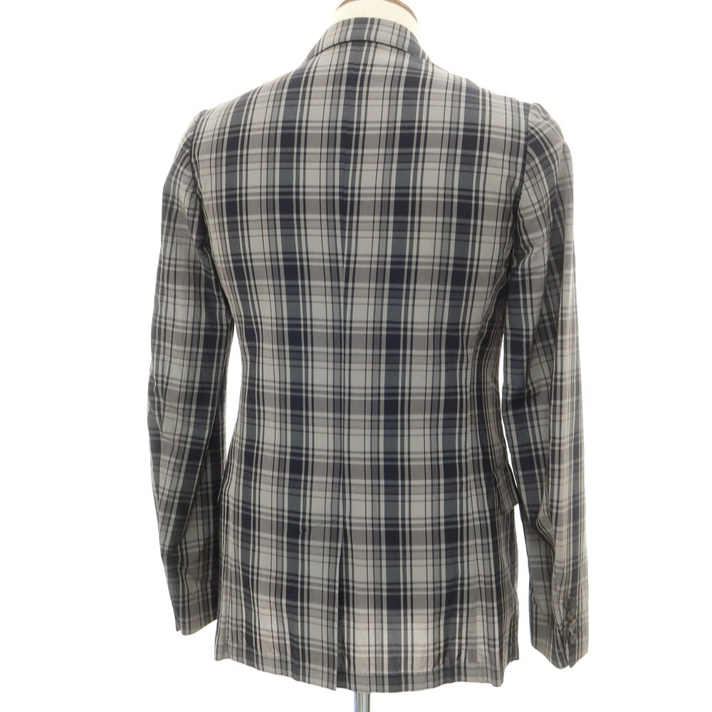 【中古】ドリスヴァンノッテン DRIES VAN NOTEN キュプラコットン チェック カジュアルジャケット グレーxブラック【 46 】【 状態ランクD 】【 メンズ 】