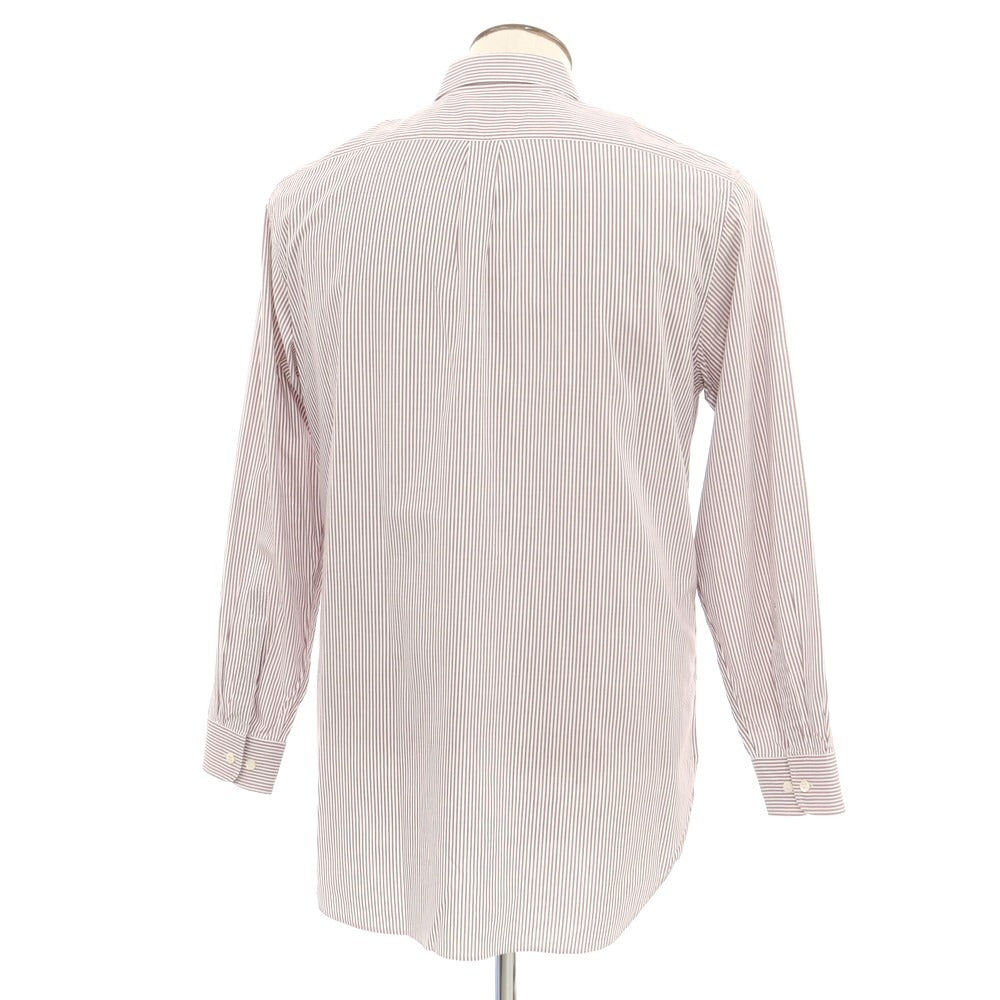 【中古】ドリスヴァンノッテン DRIES VAN NOTEN コットン ストライプ カジュアルシャツ ボルドーxホワイト【 48 】【 状態ランクD 】【 メンズ 】