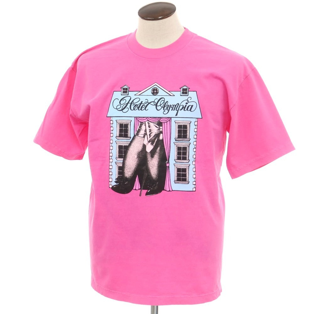 【中古】ホテルオランピア HotelOlympia コットン クルーネック 半袖Tシャツ ブライトピンク【 L 】【 状態ランクB 】【 メンズ 】
