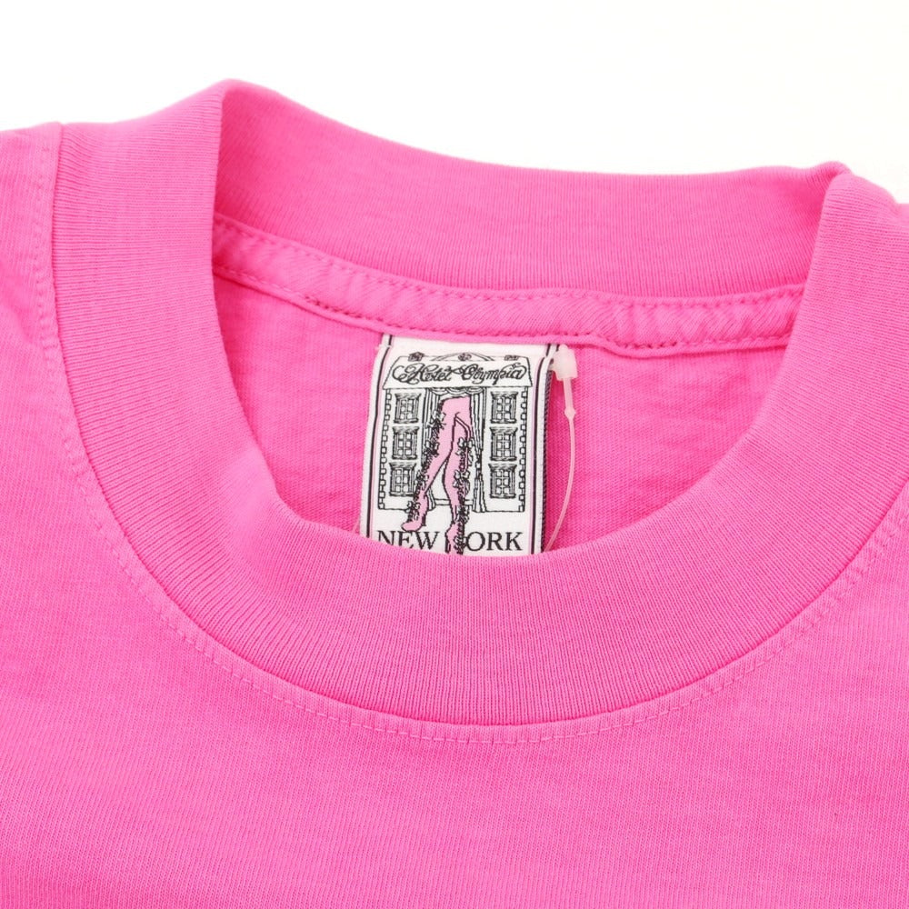 【中古】ホテルオランピア HotelOlympia コットン クルーネック 半袖Tシャツ ブライトピンク【 L 】【 状態ランクB 】【 メンズ 】