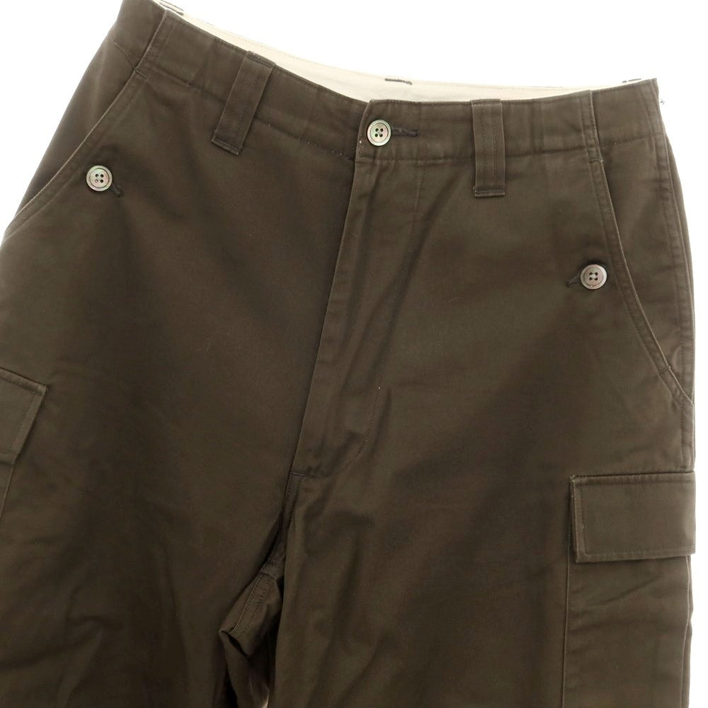 【中古】イートウツ E.TAUTZ コットン ワイド カーゴパンツ ダークオリーブ【 30 】【 状態ランクB 】【 メンズ 】
