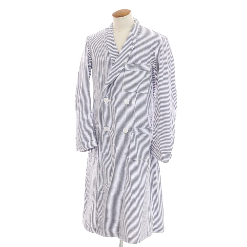【中古】ミリタリー MILITARY U.S.MEDICAL コットン ロングコート ブルーxホワイト【 M 】【 状態ランクC 】【 メンズ 】