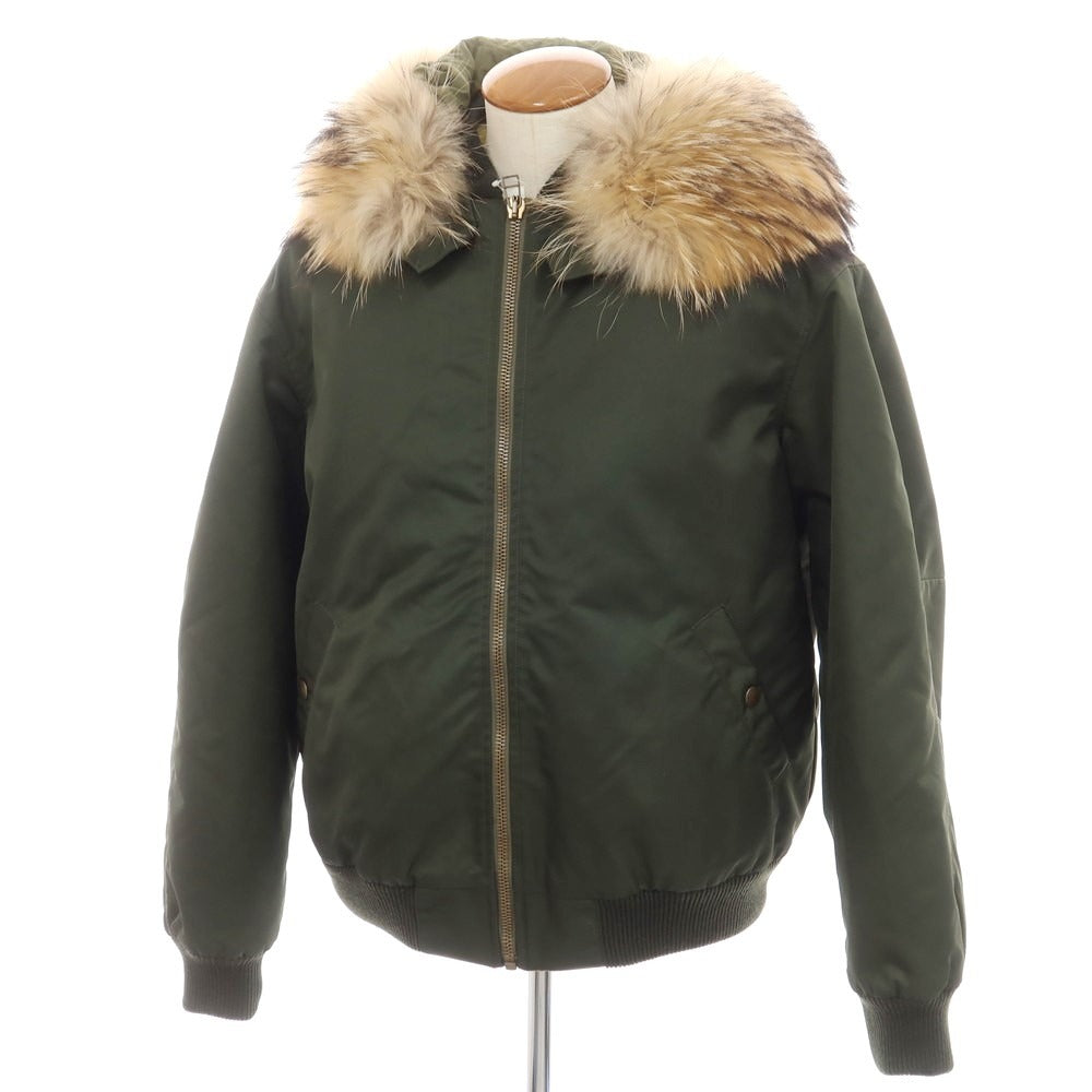 【中古】ミスターアンドミセスイタリー MR&MRS ITALY ナイロン ファー フーデッド ミリタリージャケット オリーブ【サイズM】【GRN】【A/W】【状態ランクB】【メンズ】