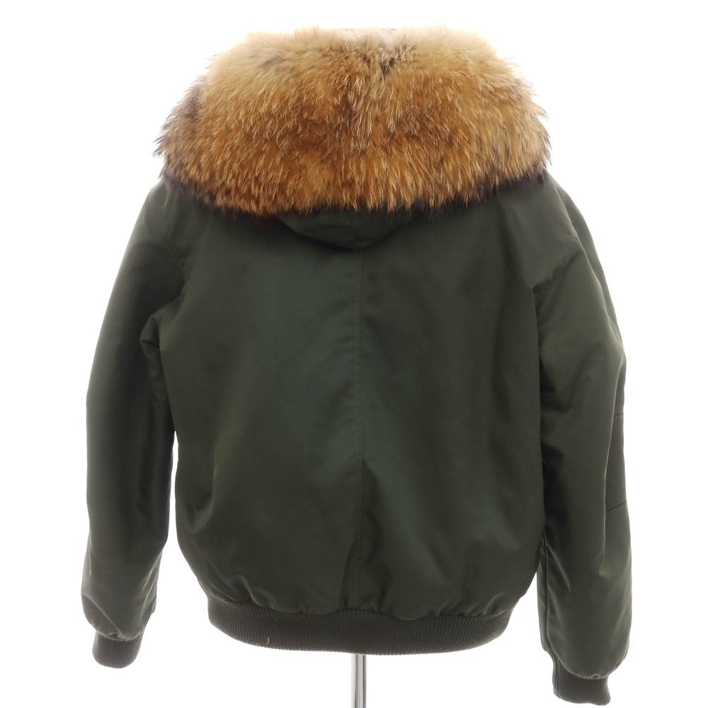 【中古】ミスターアンドミセスイタリー MR&MRS ITALY ナイロン ファー フーデッド ミリタリージャケット オリーブ【サイズM】【GRN】【A/W】【状態ランクB】【メンズ】