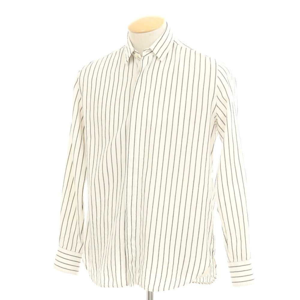 【中古】サンローランパリ SAINT LAURENT PARIS コットンリヨセルウール カジュアルシャツ
ホワイトxグレー【 36 】【 状態ランクD 】【 メンズ 】