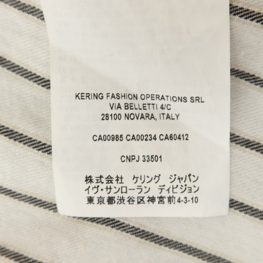 【中古】サンローランパリ SAINT LAURENT PARIS コットンリヨセルウール カジュアルシャツ
ホワイトxグレー【 36 】【 状態ランクD 】【 メンズ 】