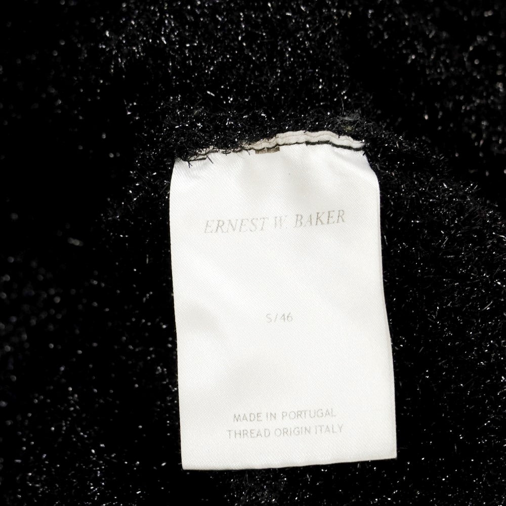 【中古】アーネスト ダブル ベイカー ERNEST W. BAKER モヘヤナイロン クルーネックニット ブラック【 S/46 】【 状態ランクB 】【 メンズ 】