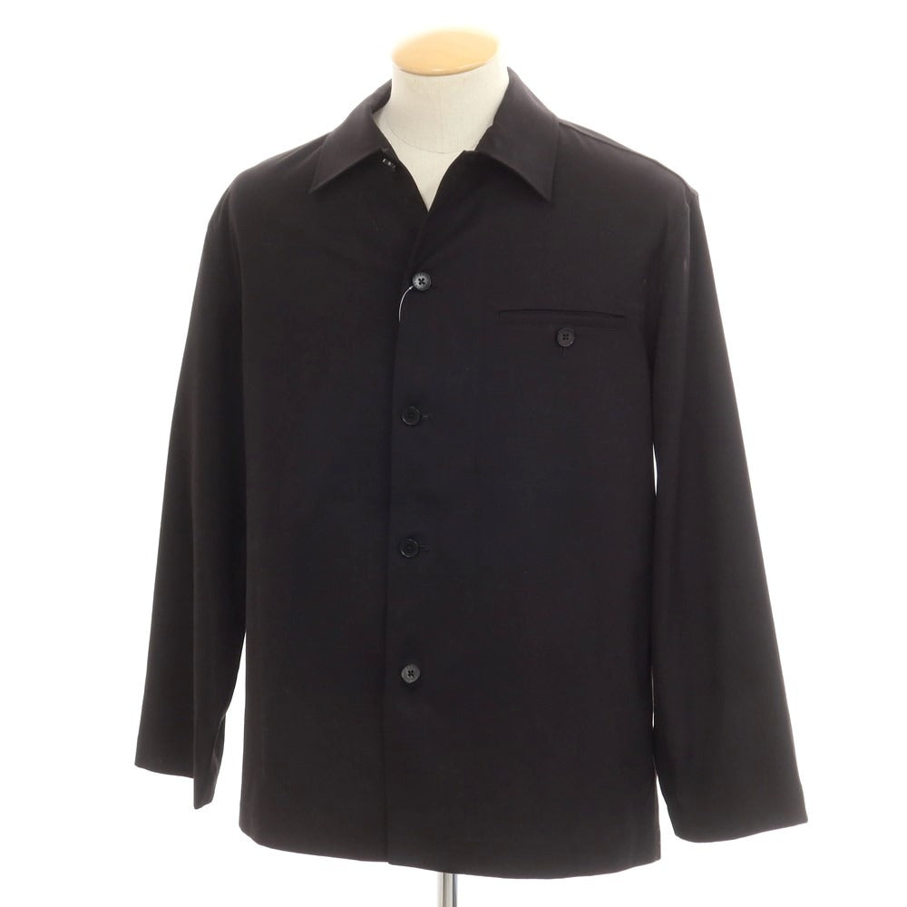 【中古】アドルフォドミンゲス ADOLFO DOMINGUEZ ポリエステルレーヨン オープンカラー カジュアルシャツ ブラック【 S 】【 状態ランクB 】【 メンズ 】