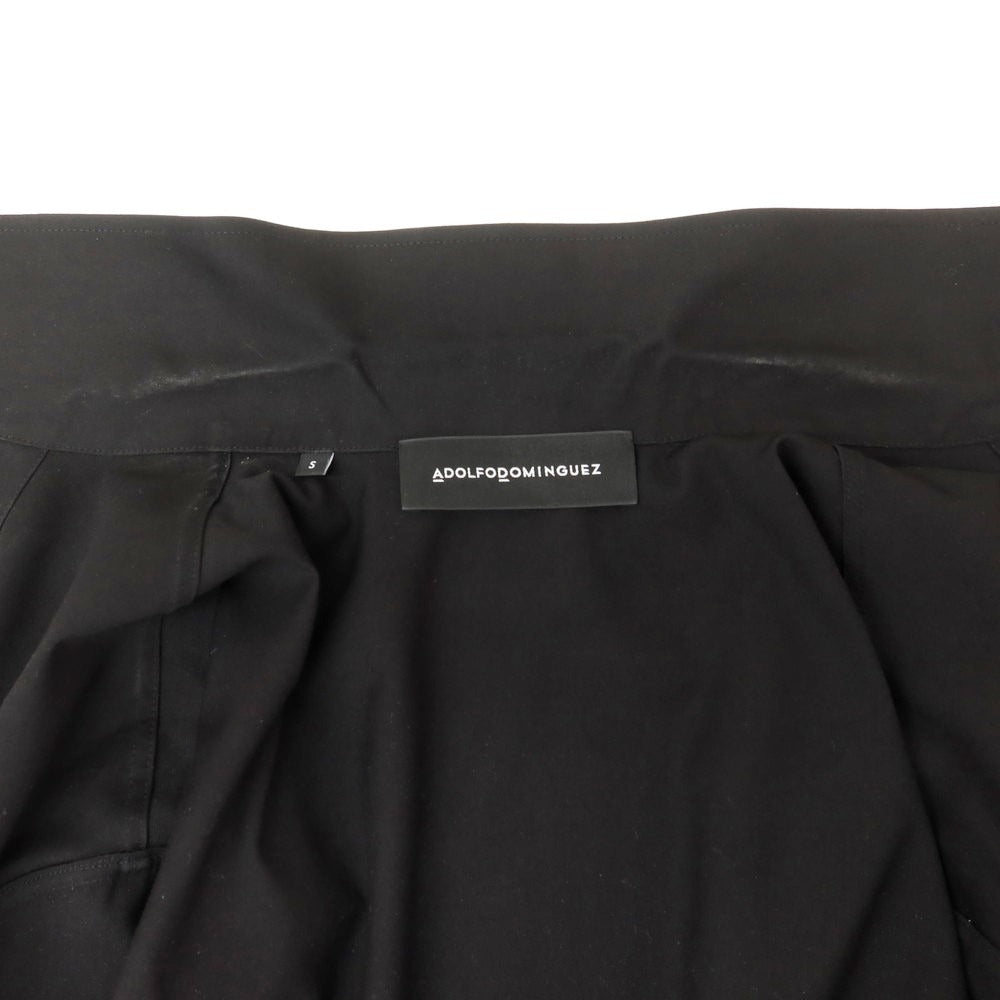 【中古】アドルフォドミンゲス ADOLFO DOMINGUEZ ポリエステルレーヨン オープンカラー カジュアルシャツ ブラック【 S 】【 状態ランクB 】【 メンズ 】