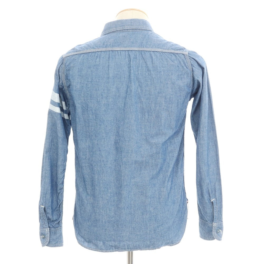 【中古】モモタロウ ジーンズ MOMOTARO JEANS コットン シャンブレー カジュアルシャツ
ブルー【 36 】【 状態ランクB 】【 メンズ 】