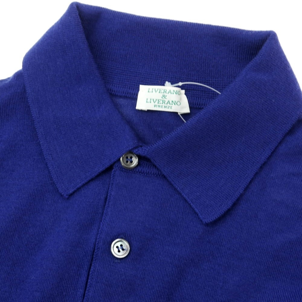 【中古】リベラーノ&リベラーノ LIVERANO&LIVERANO ウール 長袖 ポロニット ロイヤルブルー【サイズ46】【BLU】【A/W】【状態ランクB】【メンズ】