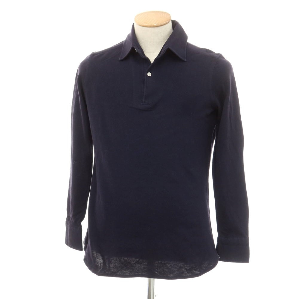 【中古】リベラーノ&リベラーノ LIVERANO&LIVERANO コットン 長袖ポロシャツ ネイビー【サイズS】【NVY】【S/S/A/W】【状態ランクC】【メンズ】