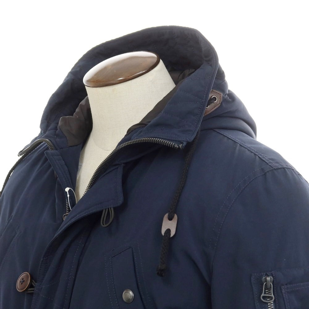 【中古】ジーステージ g-stage ポリエステルコットン 中綿入り フーデッドコート ネイビー【 48 】【 状態ランクB 】【 メンズ 】