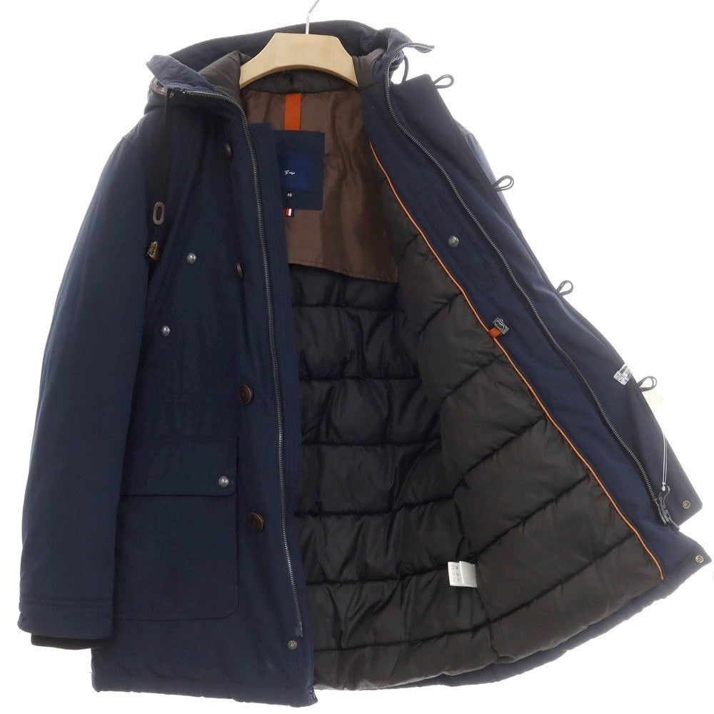 【中古】ジーステージ g-stage ポリエステルコットン 中綿入り フーデッドコート ネイビー【 48 】【 状態ランクB 】【 メンズ 】