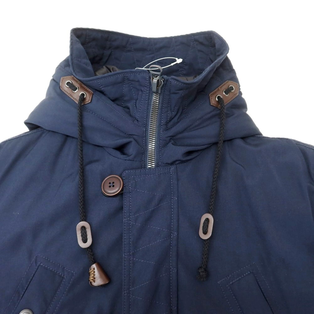 【中古】ジーステージ g-stage ポリエステルコットン 中綿入り フーデッドコート ネイビー【 48 】【 状態ランクB 】【 メンズ 】