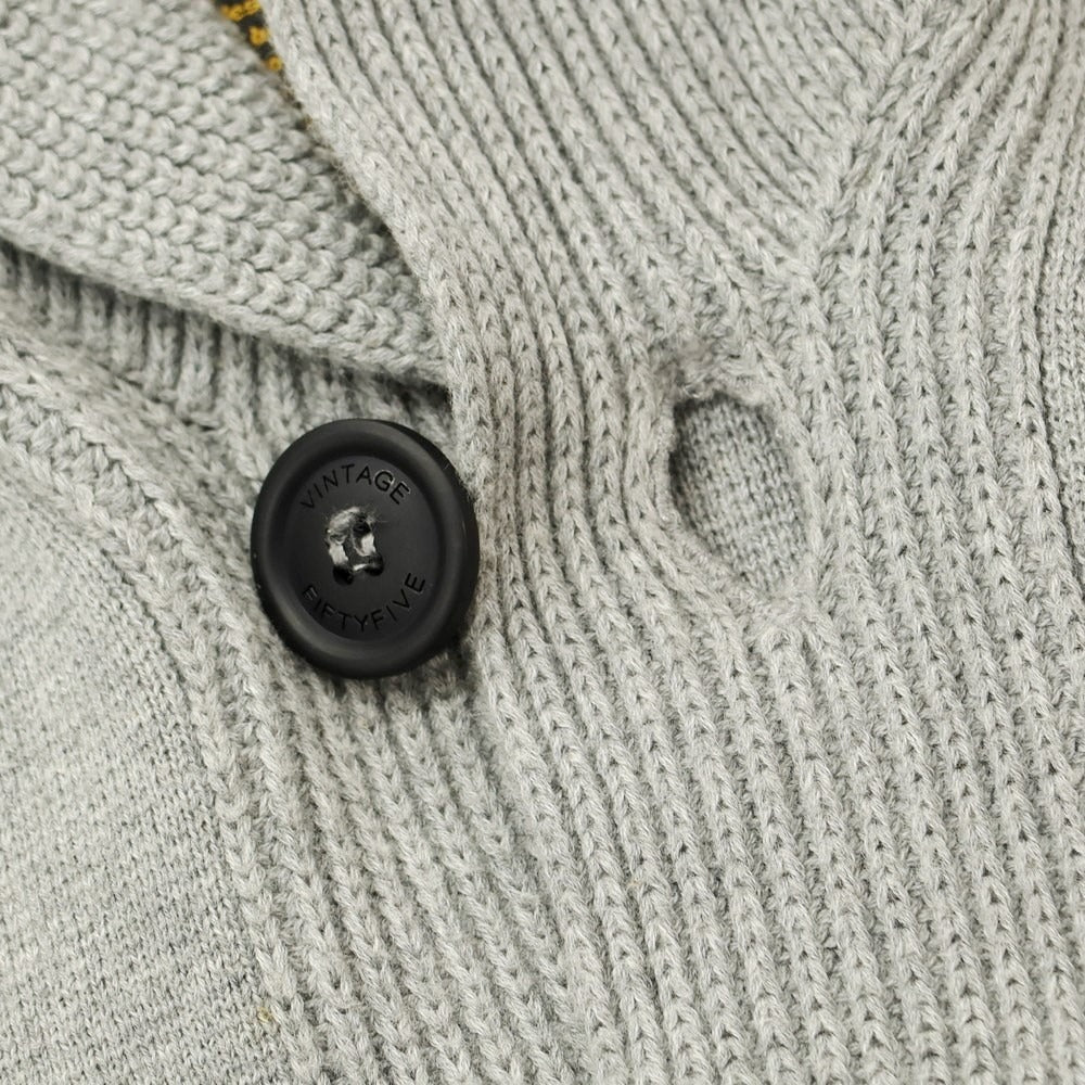 【中古】ヴィンテージフィフティーファイブ VINTAGE55 ウール系 ショールカラー カーディガン グレー【サイズ表記なし(S位)】【GRY】【A/W】【状態ランクB】【メンズ】