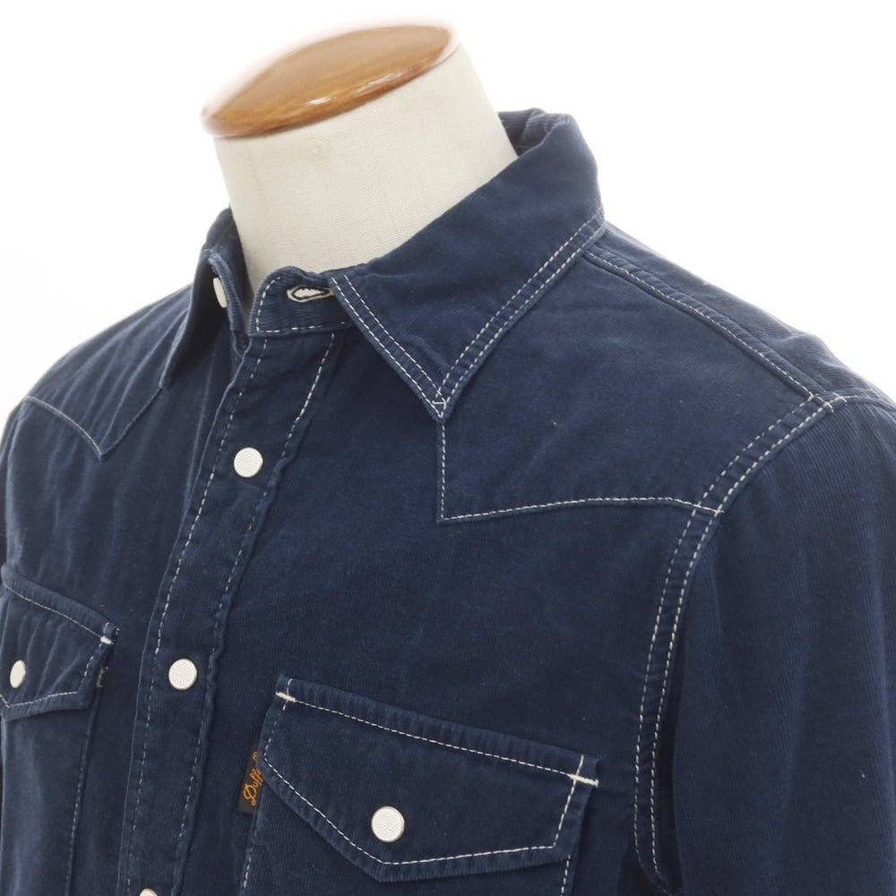 【中古】ザダファーオブセントジョージ The DUFFER of ST.GEORGE コットンコーデュロイ ウエスタン カジュアルシャツ
ネイビー【 M 】【 状態ランクB 】【 メンズ 】