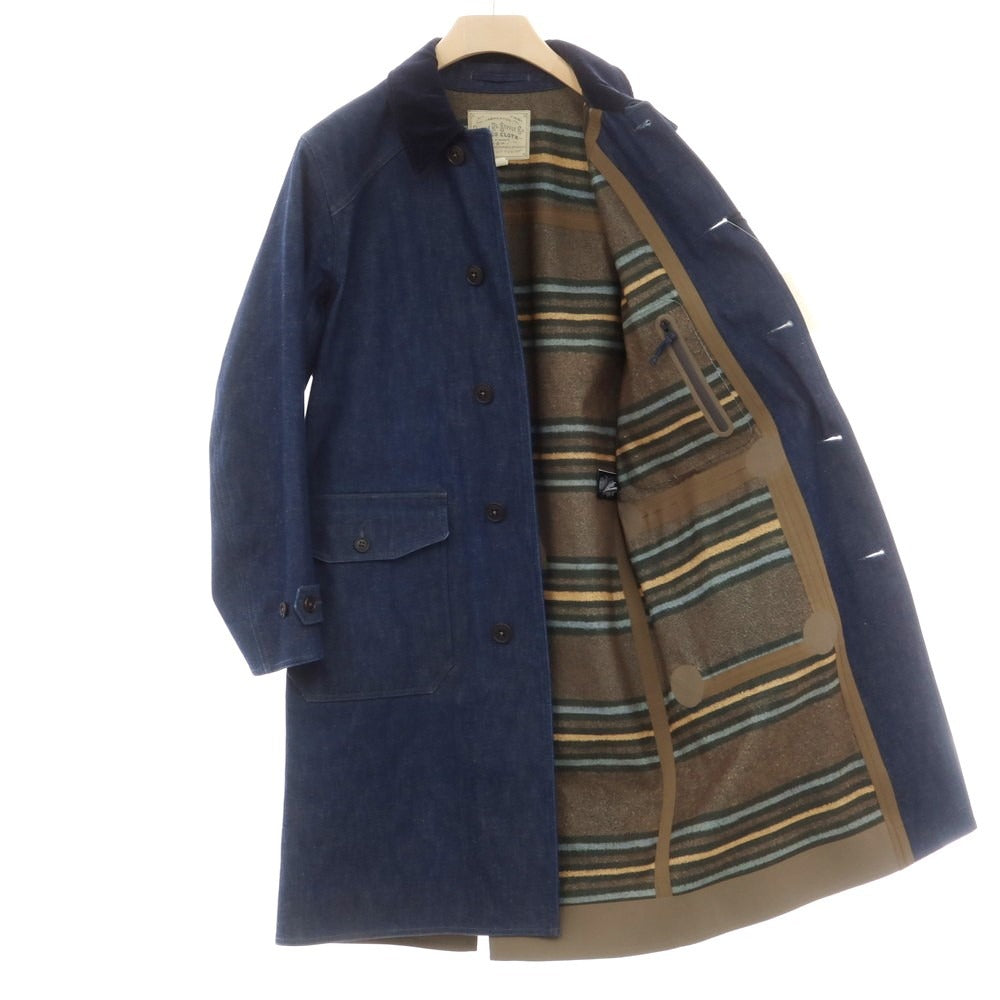【中古】ダブルアールエル RRL DOUBLE RL コットンリネン ステンカラーコート ネイビー【 M 】【 状態ランクB 】【 メンズ 】