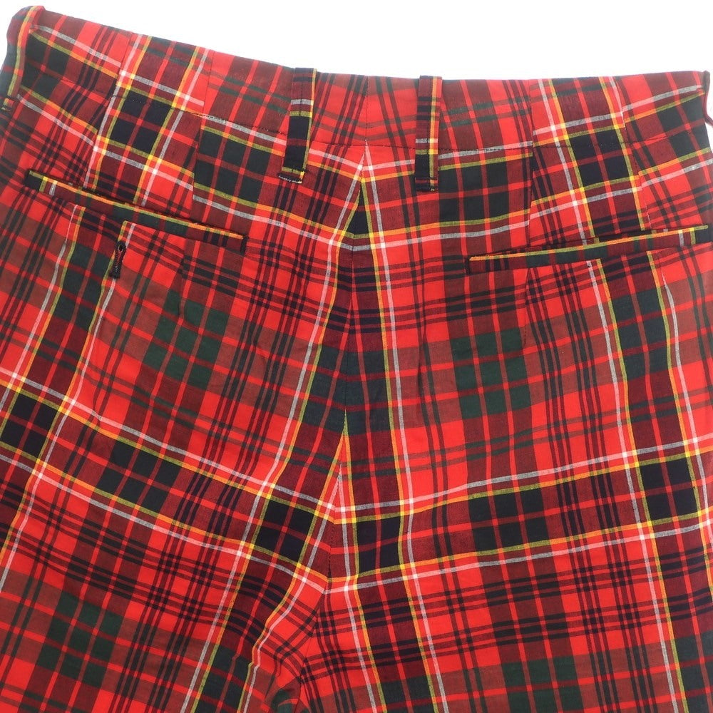 【中古】サイ Scye リネンコットン チェック ショートパンツ レッドxグリーン【 38 】【 状態ランクB 】【 メンズ 】