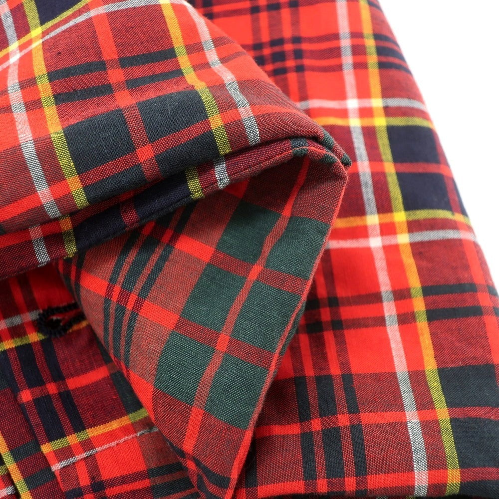 【中古】サイ Scye リネンコットン チェック ショートパンツ レッドxグリーン【 38 】【 状態ランクB 】【 メンズ 】