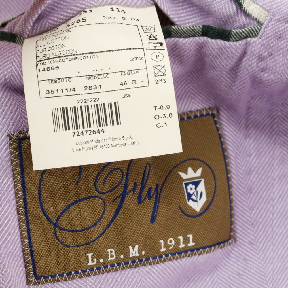 【中古】エルビーエム1911 L.B.M.1911 コットン ヘリンボーン テーラードジャケット ラベンダー【サイズ46】【PUP】【A/W】【状態ランクC】【メンズ】