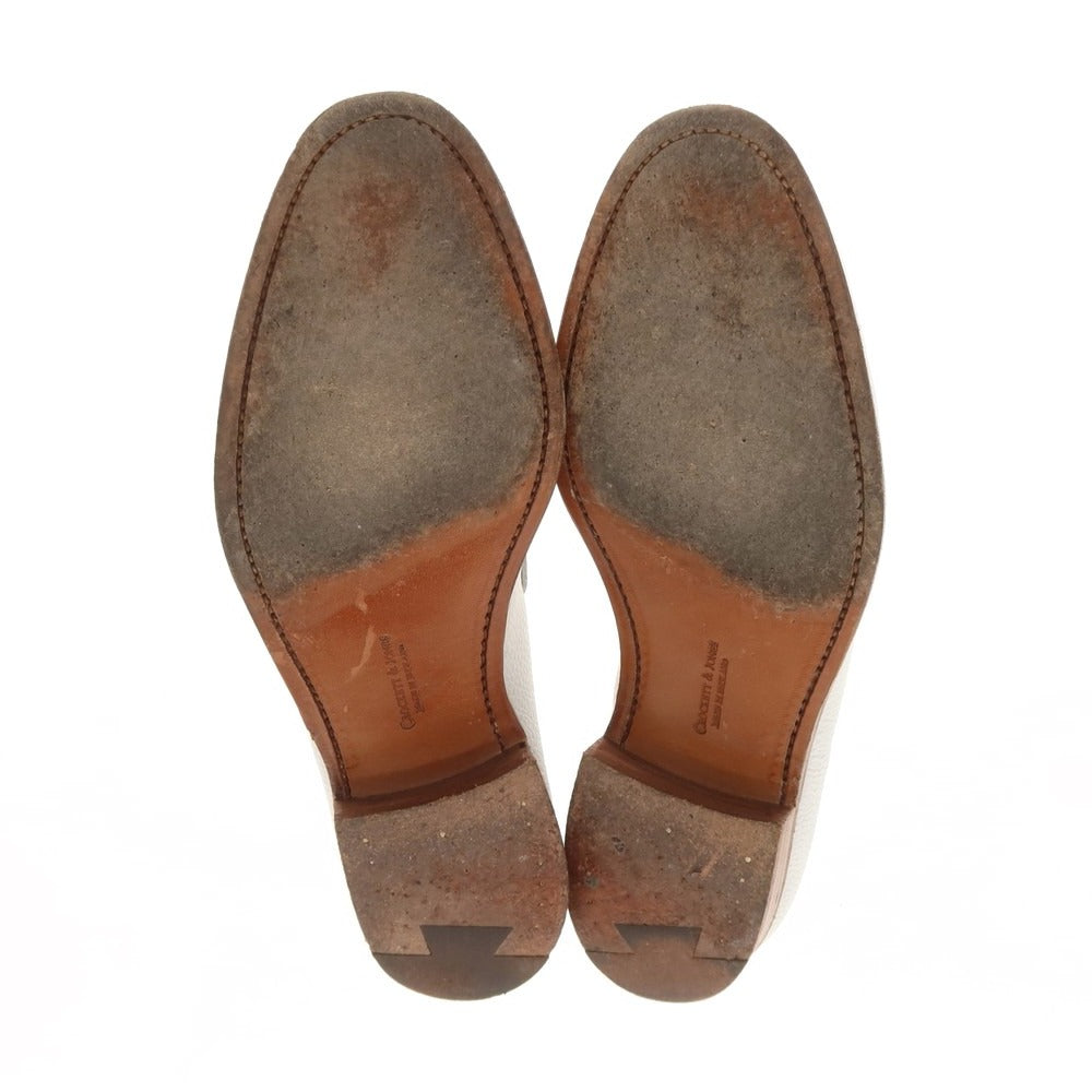 【中古】クロケットアンドジョーンズ CROCKETT&JONES CAVENDISH タッセル ローファー ホワイト【 7 1/2E 】【 状態ランクB 】【 メンズ 】