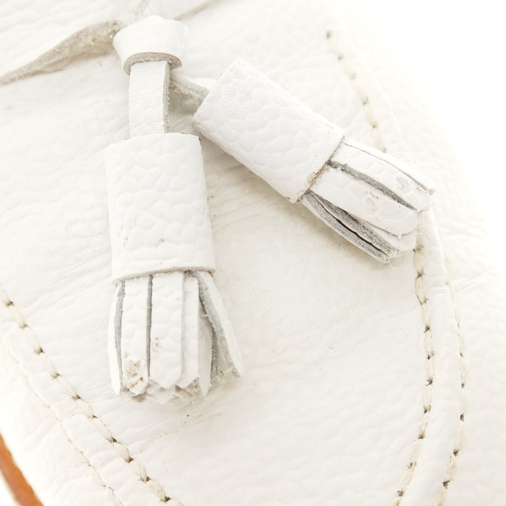 【中古】クロケットアンドジョーンズ CROCKETT&JONES CAVENDISH タッセル ローファー ホワイト【 7 1/2E 】【 状態ランクB 】【 メンズ 】
