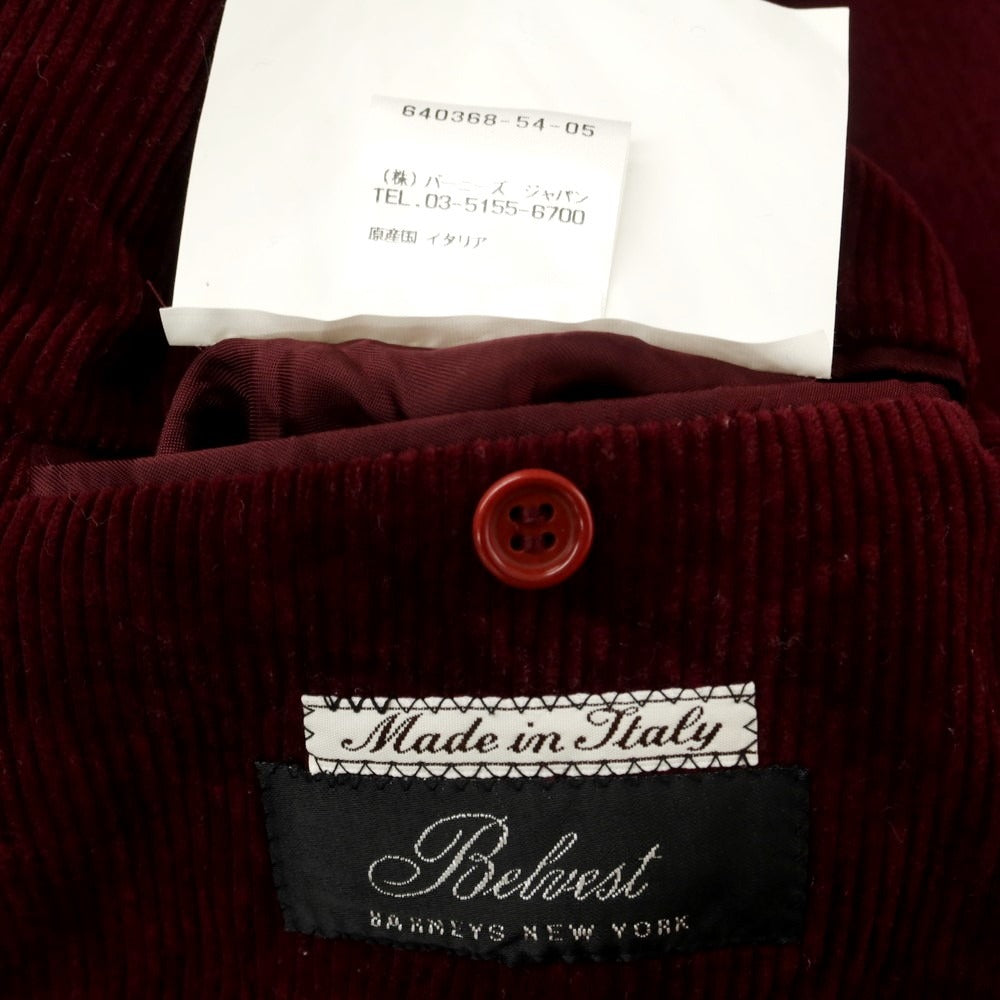【中古】ベルベスト Belvest コットン コーデュロイ カジュアルジャケット ワインレッド【サイズ50】【RED】【A/W】【状態ランクC】【メンズ】