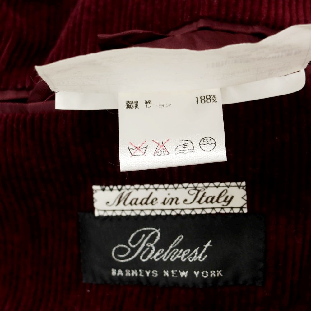 【中古】ベルベスト Belvest コットン コーデュロイ カジュアルジャケット ワインレッド【サイズ50】【RED】【A/W】【状態ランクC】【メンズ】