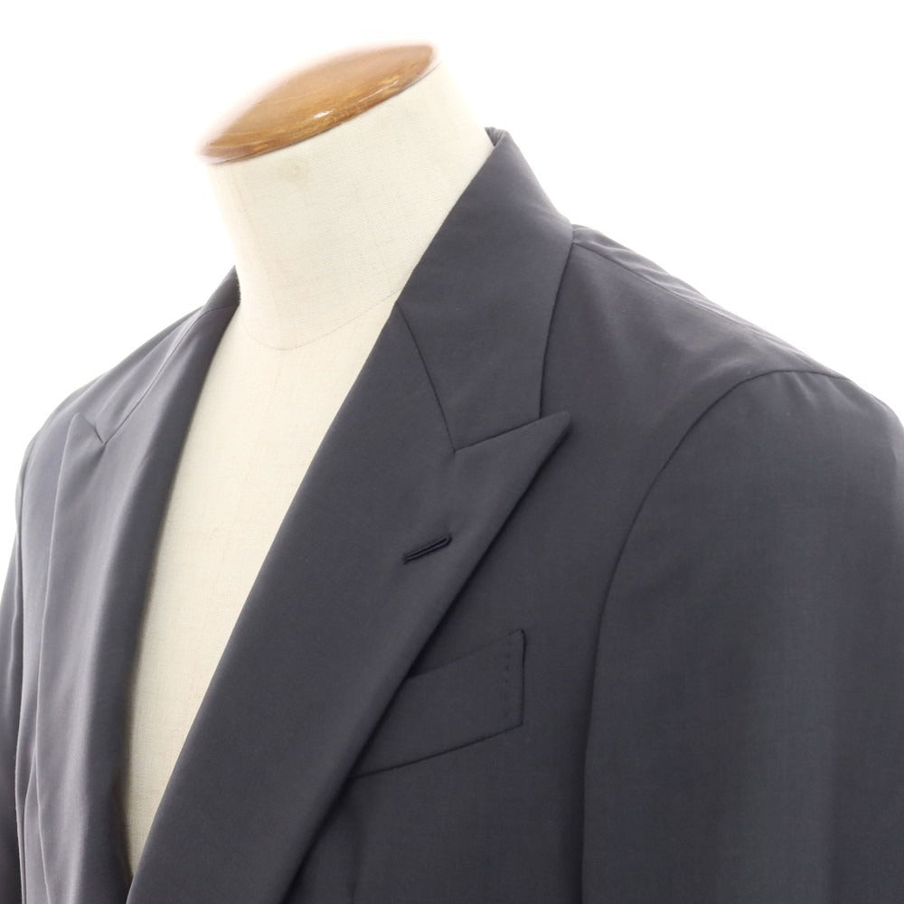 【中古】カルーゾ CARUSO ウール ダブル テーラードジャケット ダークグレー【 表記なし(M位) 】【 状態ランクB 】【 メンズ 】