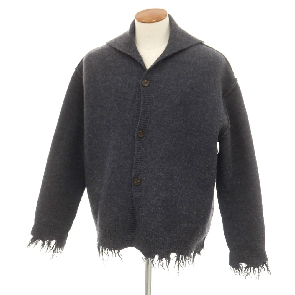 【中古】スロウ (THRAW) THRAW ミドルゲージ ウール カーディガン ダークグレー【サイズ1】【GRY】【A/W】【状態ランクB】【メンズ】