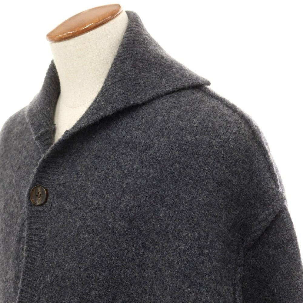 【中古】スロウ (THRAW) THRAW ミドルゲージ ウール カーディガン ダークグレー【サイズ1】【GRY】【A/W】【状態ランクB】【メンズ】