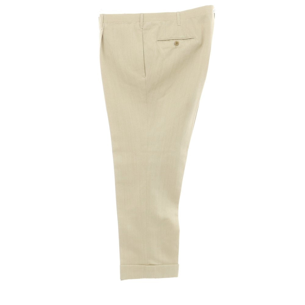 【中古】リベラーノ&リベラーノ LIVERANO&LIVERANO ウール ヘリンボーン 3つボタンスーツ ベージュ【 表記なし(L位) 】【 状態ランクC 】【 メンズ 】