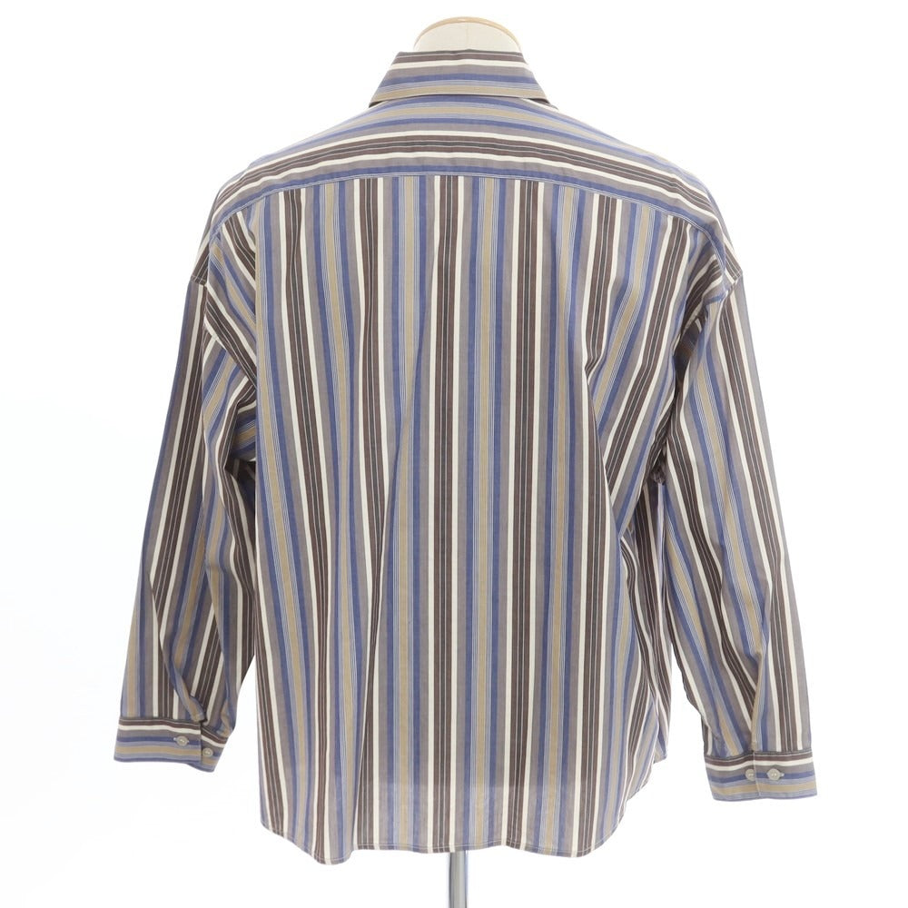 【中古】マルニ MARNI コットン ストライプ カジュアルシャツ グレーxブルー【サイズ44】【GRY】【S/S/A/W】【状態ランクB】【メンズ】