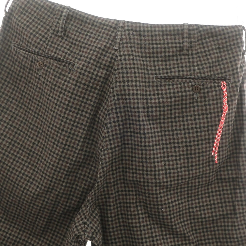 【中古】ビームス BEAMS コットン チェック ショートパンツ ブラウン系【 L 】【 状態ランクB 】【 メンズ 】