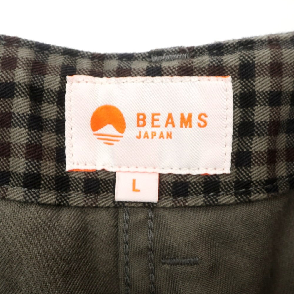 【中古】ビームス BEAMS コットン チェック ショートパンツ ブラウン系【 L 】【 状態ランクB 】【 メンズ 】