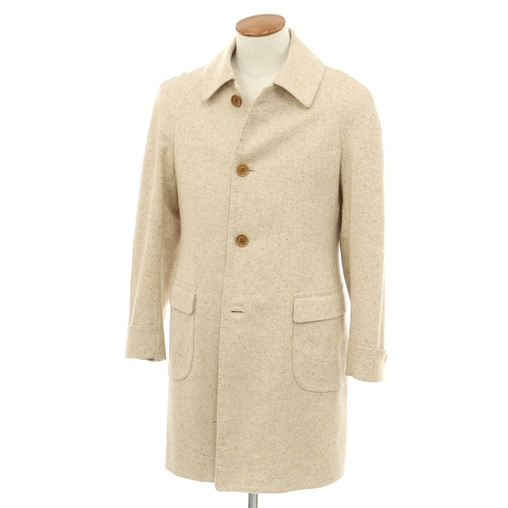 【新品アウトレット】ジョンストンズ JOHNSTONS カシミヤ ステンカラーコート ライトベージュ【 表記なし(M位) 】【 状態ランクN- 】【 メンズ 】