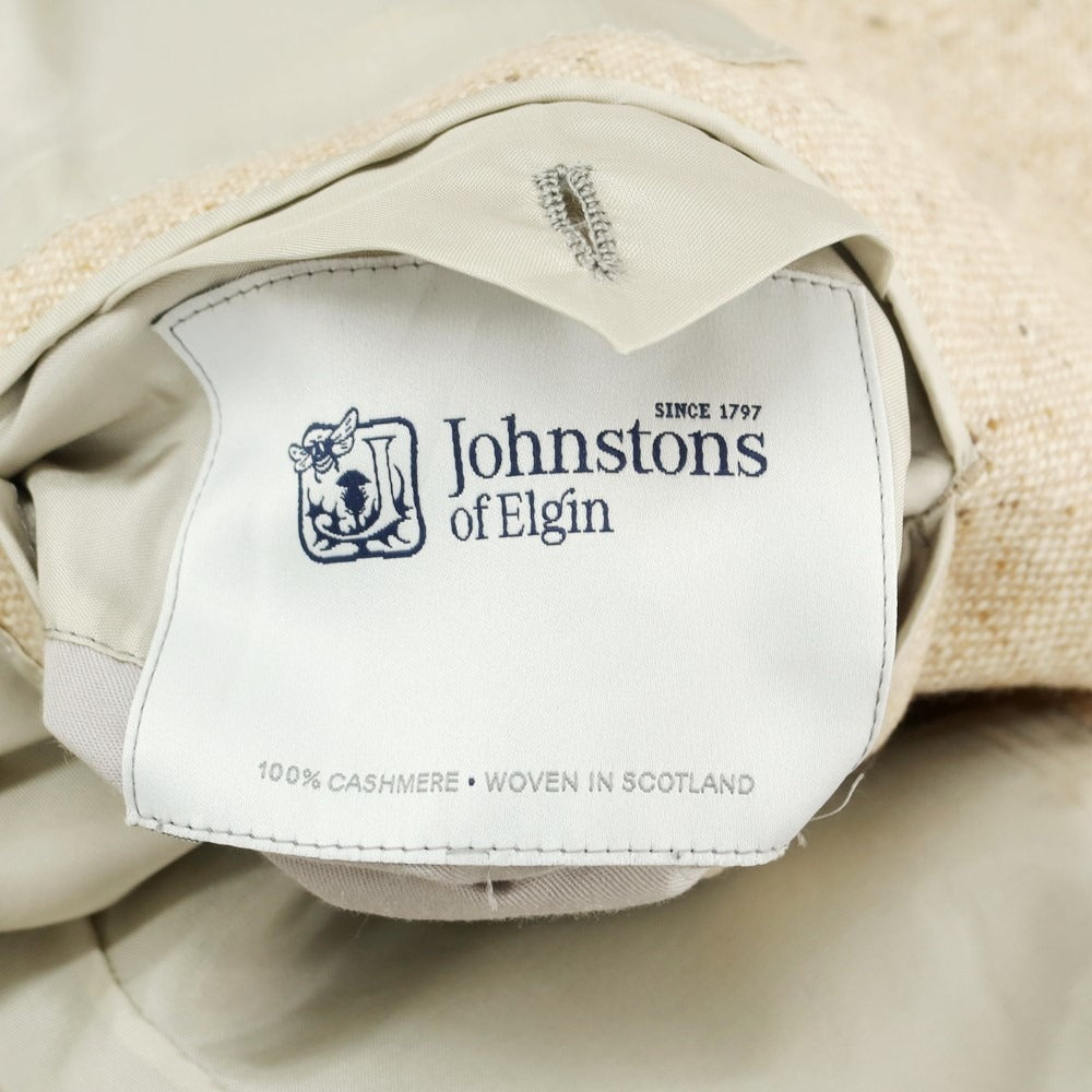 【新品アウトレット】ジョンストンズ JOHNSTONS カシミヤ ステンカラーコート ライトベージュ【 表記なし(M位) 】【 状態ランクN- 】【 メンズ 】